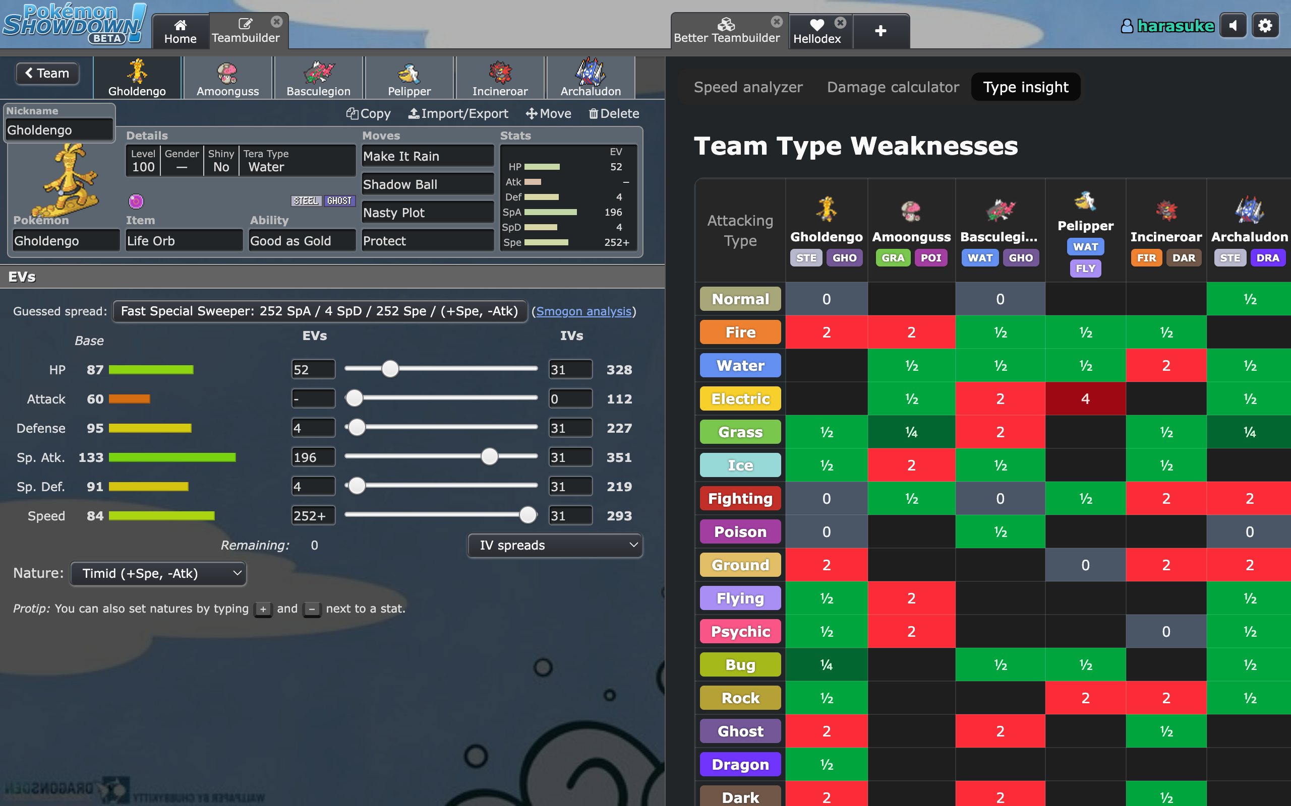 Better Teambuilder type coverage insight inside Pokemon Showdown